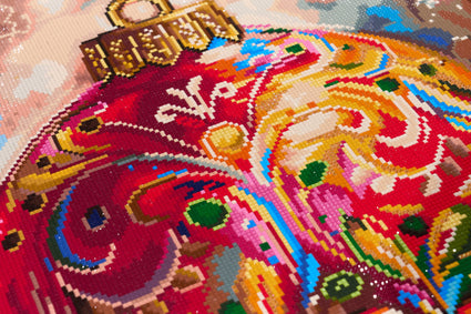 Diamond Painting Christmas Ornament 22" x 22" (55.8cm x 55.8cm) / Square with 58 Colors including 1 AB and 3 Fairy Dust Diamonds / 50,176