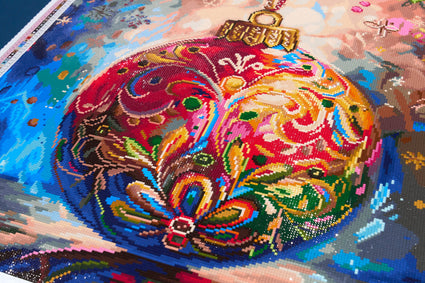 Diamond Painting Christmas Ornament 22" x 22" (55.8cm x 55.8cm) / Square with 58 Colors including 1 AB and 3 Fairy Dust Diamonds / 50,176