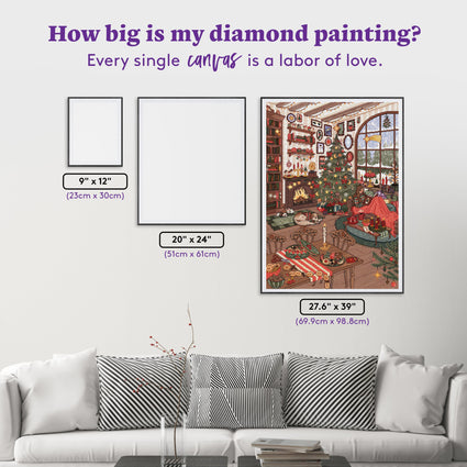 Diamond Painting Christmas Room 27.6" x 39" (69.9cm x 98.8cm) / Square with 78 Colors including 2 ABs and 1 Iridescent Diamond and 4 Fairy Dust Diamonds / 111,557