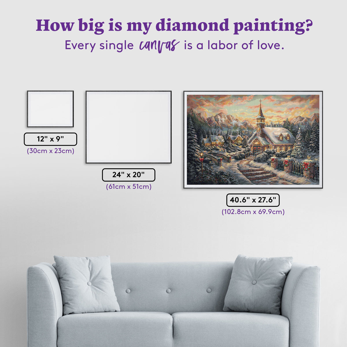 Diamond Painting Christmas Service 40.6" x 27.6" (102.8cm x 69.9cm) / Square With 92 Colors Including 4 ABs and 4 Fairy Dust Diamonds / 116,053