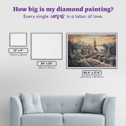 Diamond Painting Christmas Service 40.6" x 27.6" (102.8cm x 69.9cm) / Square With 92 Colors Including 4 ABs and 4 Fairy Dust Diamonds / 116,053