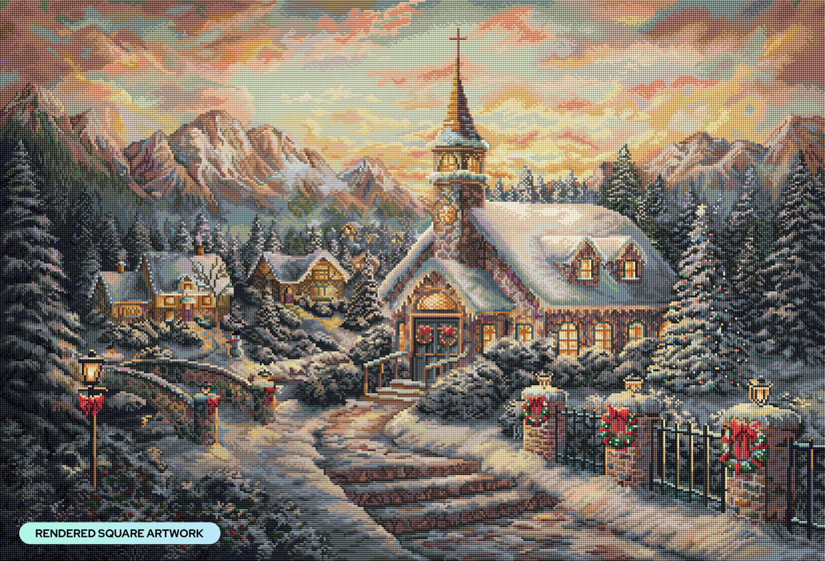Diamond Painting Christmas Service 40.6" x 27.6" (102.8cm x 69.9cm) / Square With 92 Colors Including 4 ABs and 4 Fairy Dust Diamonds / 116,053