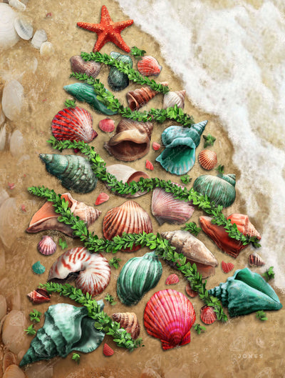 Diamond Painting Christmas Shells 25.6" x 33.9" (65cm x 86cm) / Square with 63 Colors including 3 ABs and 2 Fairy Dust Diamonds / 90,045