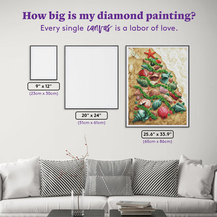 Diamond Painting Christmas Shells 25.6" x 33.9" (65cm x 86cm) / Square with 63 Colors including 3 ABs and 2 Fairy Dust Diamonds / 90,045