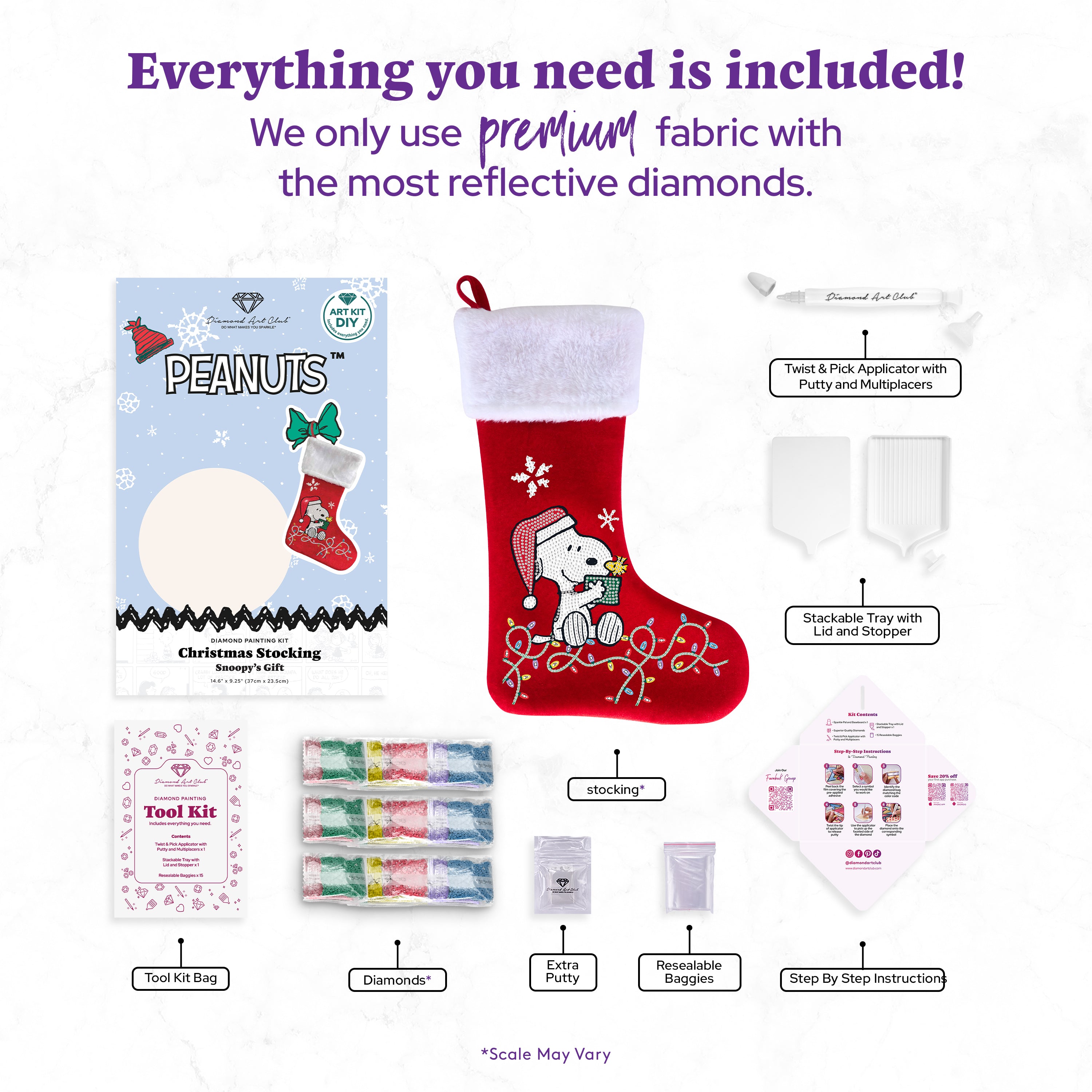 Christmas Stocking - Snoopy's™ Gift – Diamond Art Club