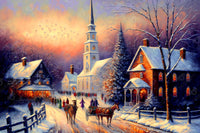 Diamond Painting Christmas Village 33" x 22" (83.7cm x 55.8cm) / Square with 52 Colors including 2 ABs and 2 Fairy Dust Diamonds / 75,264
