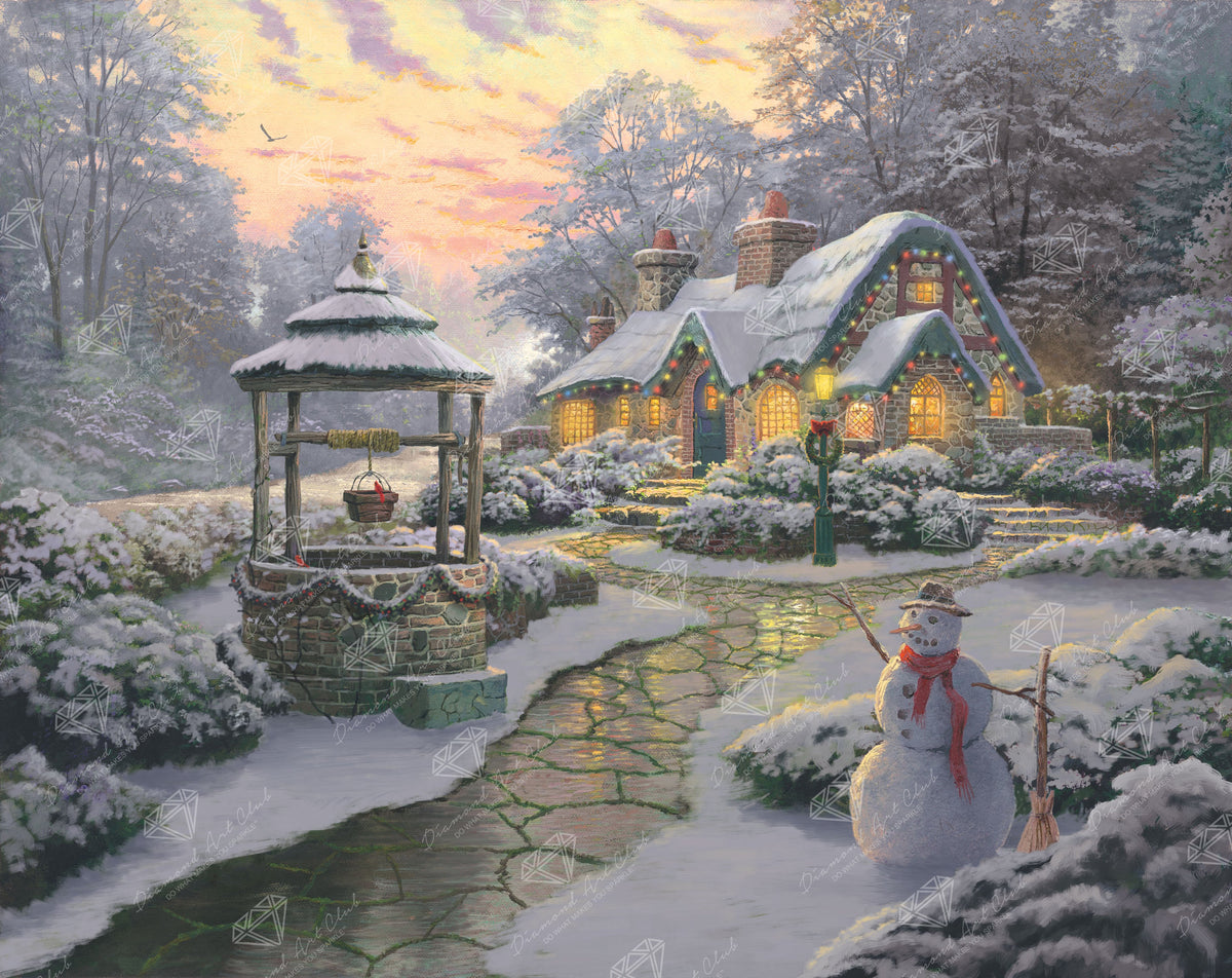 Diamond Painting Christmas Wish Cottage 32.3" x 25.6" (81.9cm x 65cm) / Square With 58 Colors Including 4 ABs and 2 Fairy Dust Diamonds / 85,869