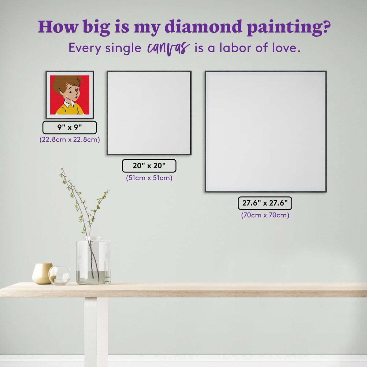 Diamond Painting Christopher Robin 9" x 9" (22.8cm x 22.8cm) / Round with 7 Colors including 1 Fairy Dust Diamond / 6,889