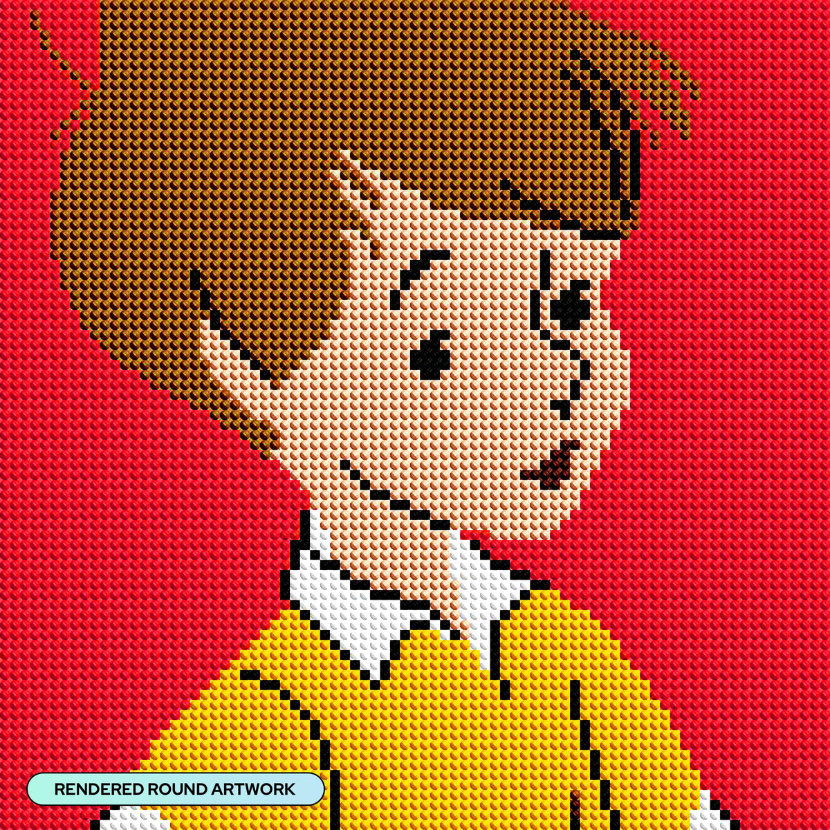 Diamond Painting Christopher Robin 9" x 9" (22.8cm x 22.8cm) / Round with 7 Colors including 1 Fairy Dust Diamond / 6,889