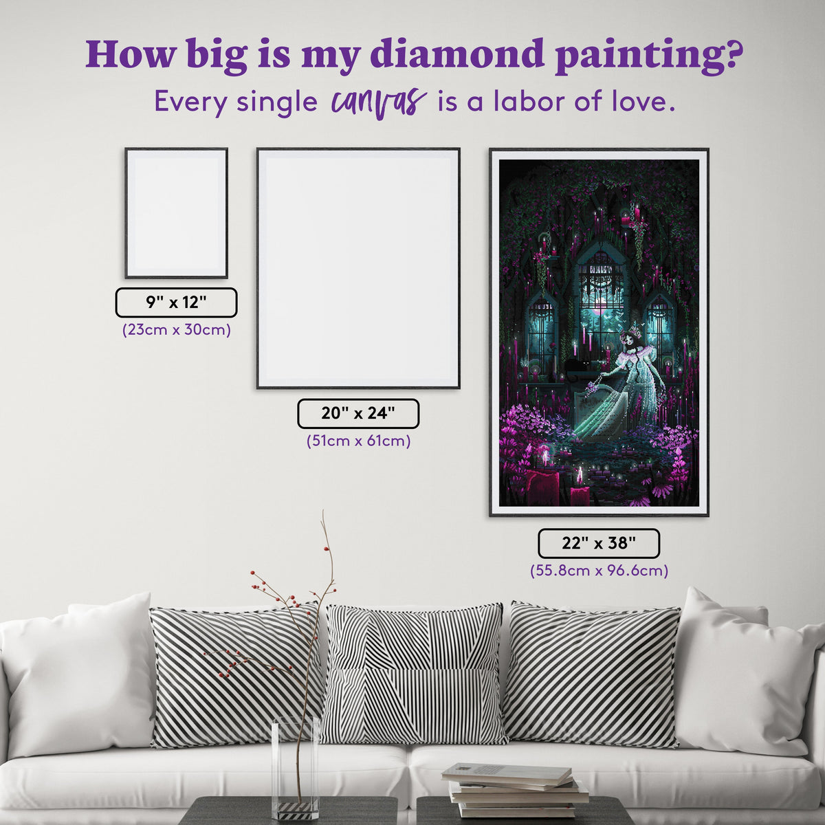 Diamond Painting Chrysanthemum's Crypt 22" x 38" (55.8cm x 96.6cm) / Square with 45 Colors including 2 ABs and 1 Frosted Diamond and 4 Fairy Dust Diamonds / 86,912