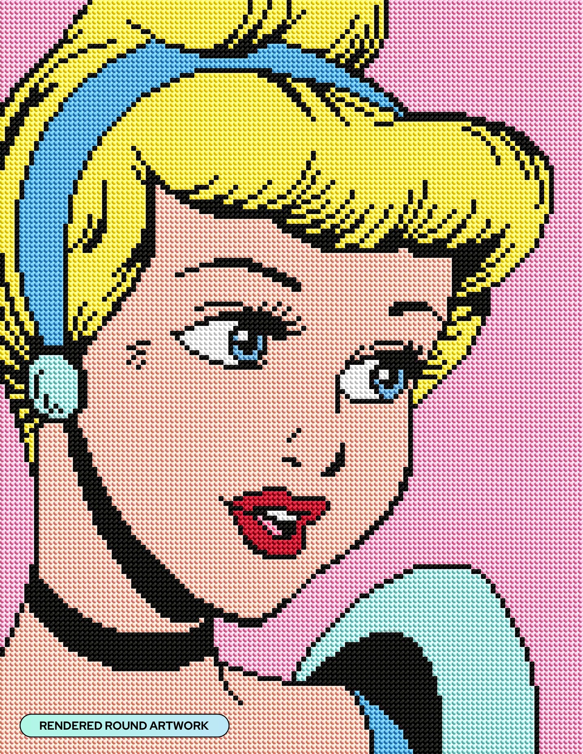 Diamond Painting Cinderella 13" x 17" (33cm x 42.7cm) / Round with 9 Colors including 1 AB and 1 Fairy Dust Diamond / 18,600