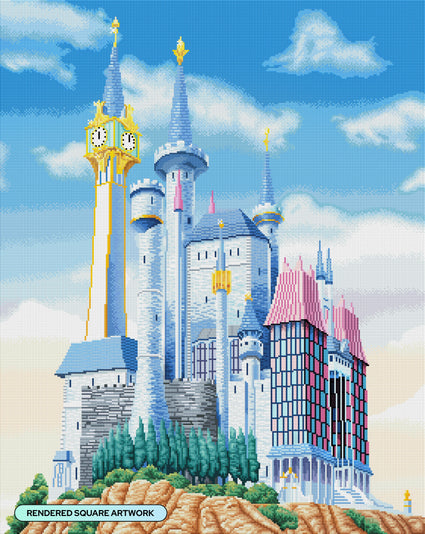 Diamond Painting Cinderella's Castle 27.6" x 34.7" (69.9cm x 87.9cm) / Square with 66 Colors including 2 ABs and 3 Fairy Dust Diamonds / 99,193