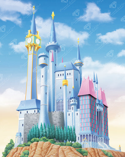 Diamond Painting Cinderella's Castle 27.6" x 34.7" (69.9cm x 87.9cm) / Square with 66 Colors including 2 ABs and 3 Fairy Dust Diamonds / 99,193