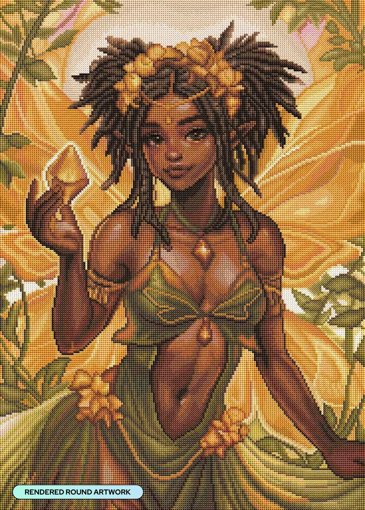 Diamond Painting Citrine 20" x 28" (50.6cm x 70.7cm) / Round With 39 Colors Including 1 Iridescent Diamond and 3 Fairy Dust Diamonds / 47,288