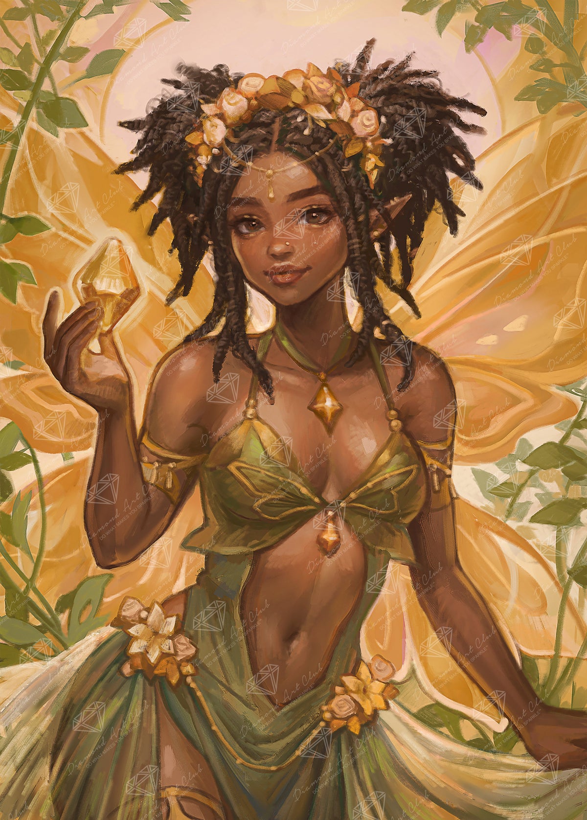 Diamond Painting Citrine 20" x 28" (50.6cm x 70.7cm) / Round With 39 Colors Including 1 Iridescent Diamond and 3 Fairy Dust Diamonds / 47,288