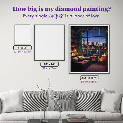 Diamond Painting City View 27.6" x 33.8" (70cm x 86cm) / Square with 61 Colors including 2 ABs and 1 Iridescent Diamond and 2 Fairy Dust Diamonds / 96,945