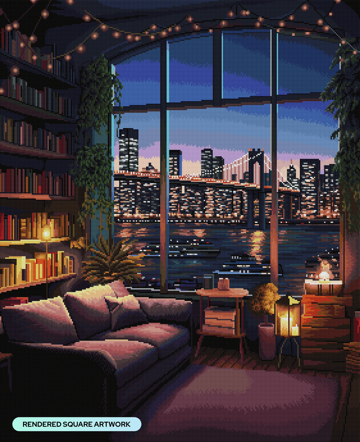 Diamond Painting City View 27.6" x 33.8" (70cm x 86cm) / Square with 61 Colors including 2 ABs and 1 Iridescent Diamond and 2 Fairy Dust Diamonds / 96,945