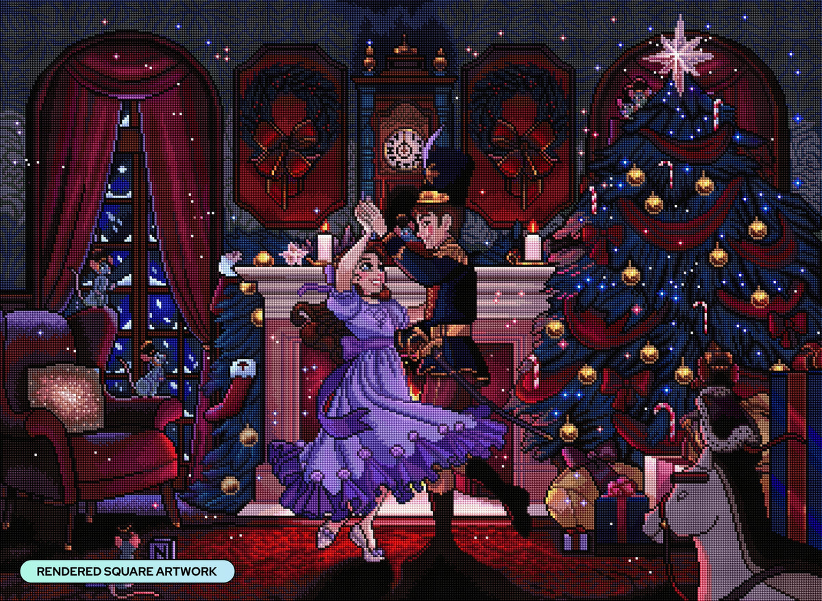 Diamond Painting Clara and the Nutcracker 35" x 25.6" (88.9cm x 65cm) / Square with 66 Colors including 2 ABs and 5 Fairy Dust Diamonds / 93,177