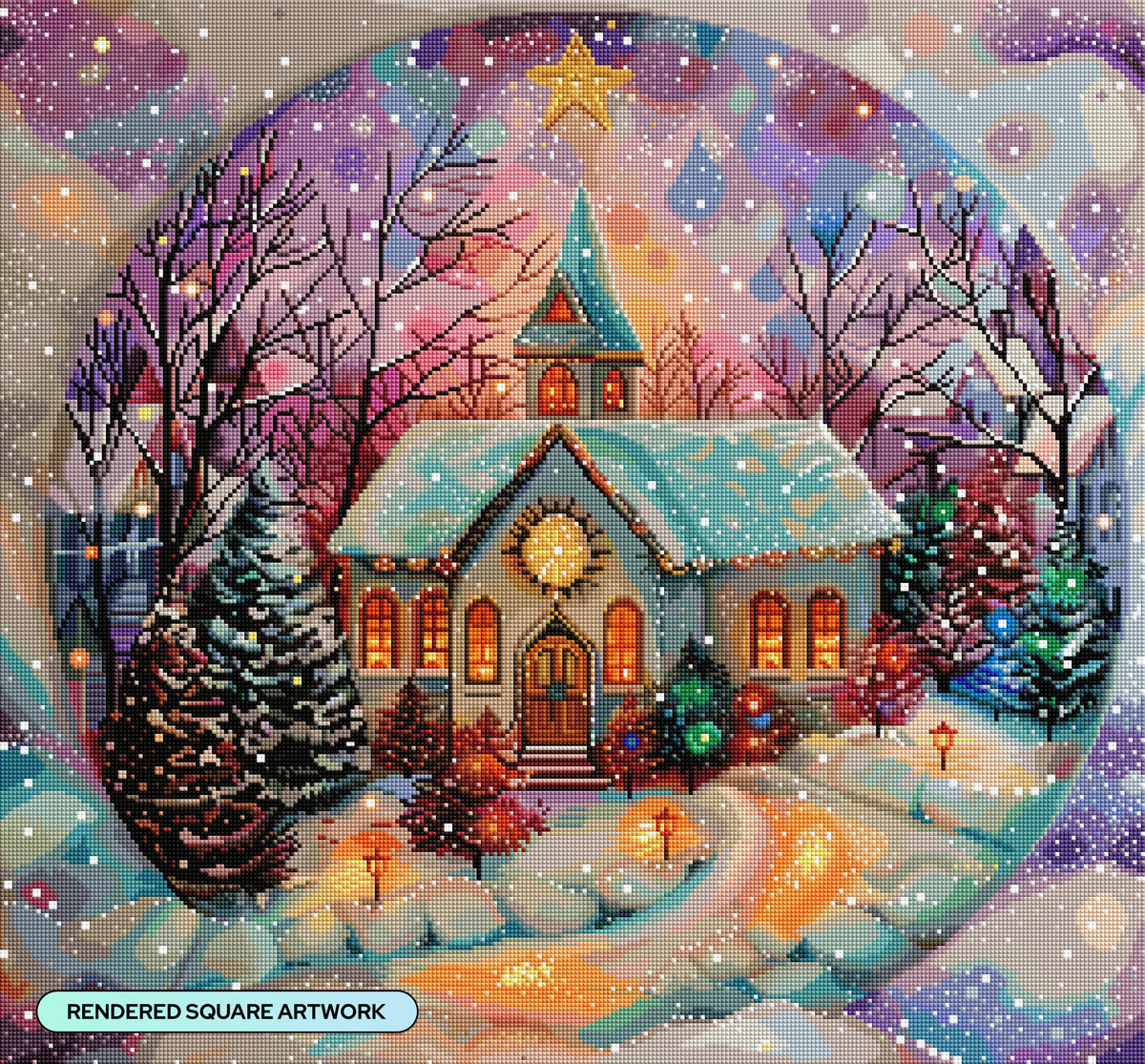 Diamond Painting Classic Christmas 27.6" x 25.6" (69.9cm x 65cm) / Square with 86 Colors including 1 Special Diamond and 4 Fairy Dust Diamonds / 73,341