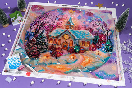 Diamond Painting Classic Christmas 27.6" x 25.6" (69.9cm x 65cm) / Square with 86 Colors including 1 Special Diamond and 4 Fairy Dust Diamonds / 73,341