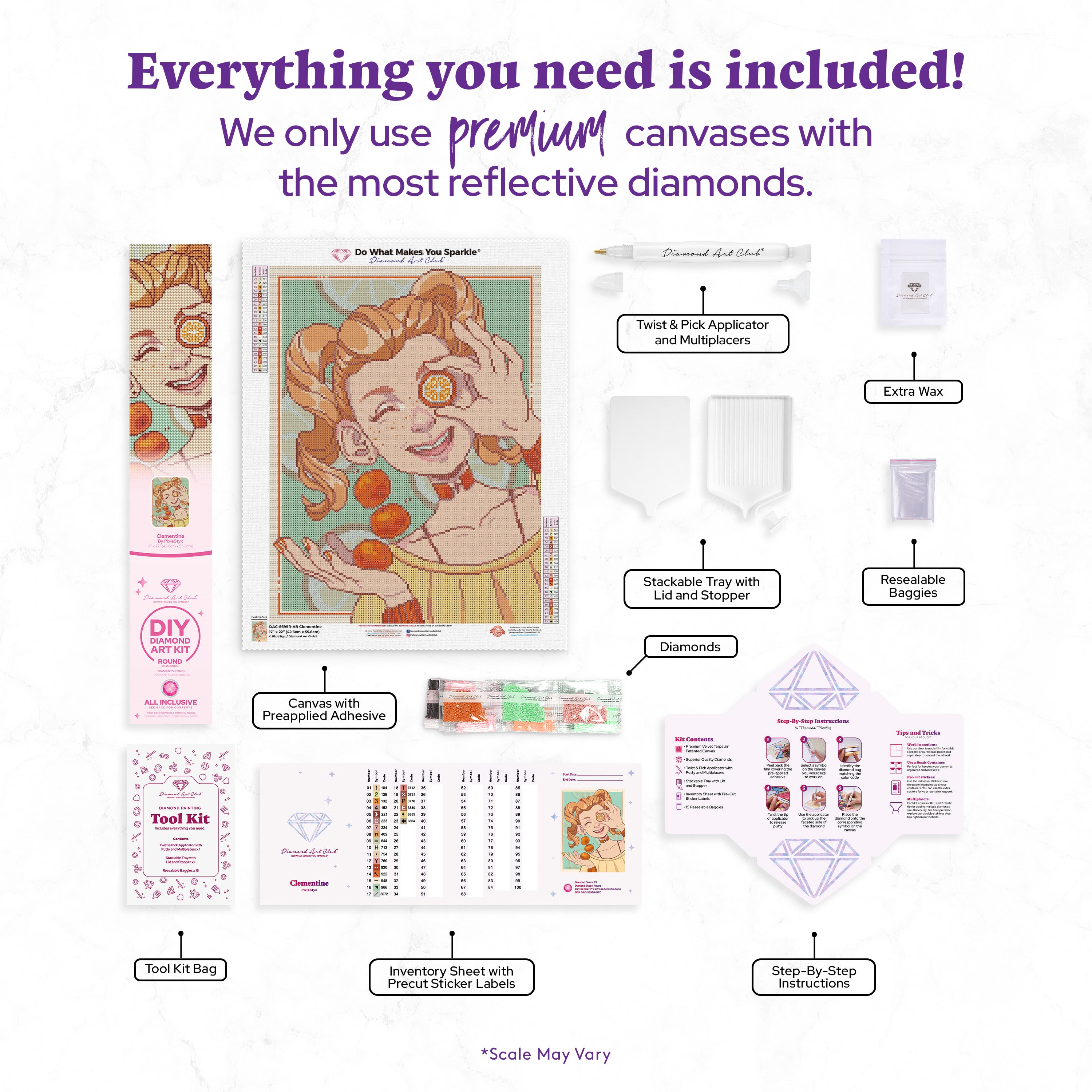 Kathie Olivas 手書きペイント Clementine Clementine Diamond Painting | Diamond Art Club®
