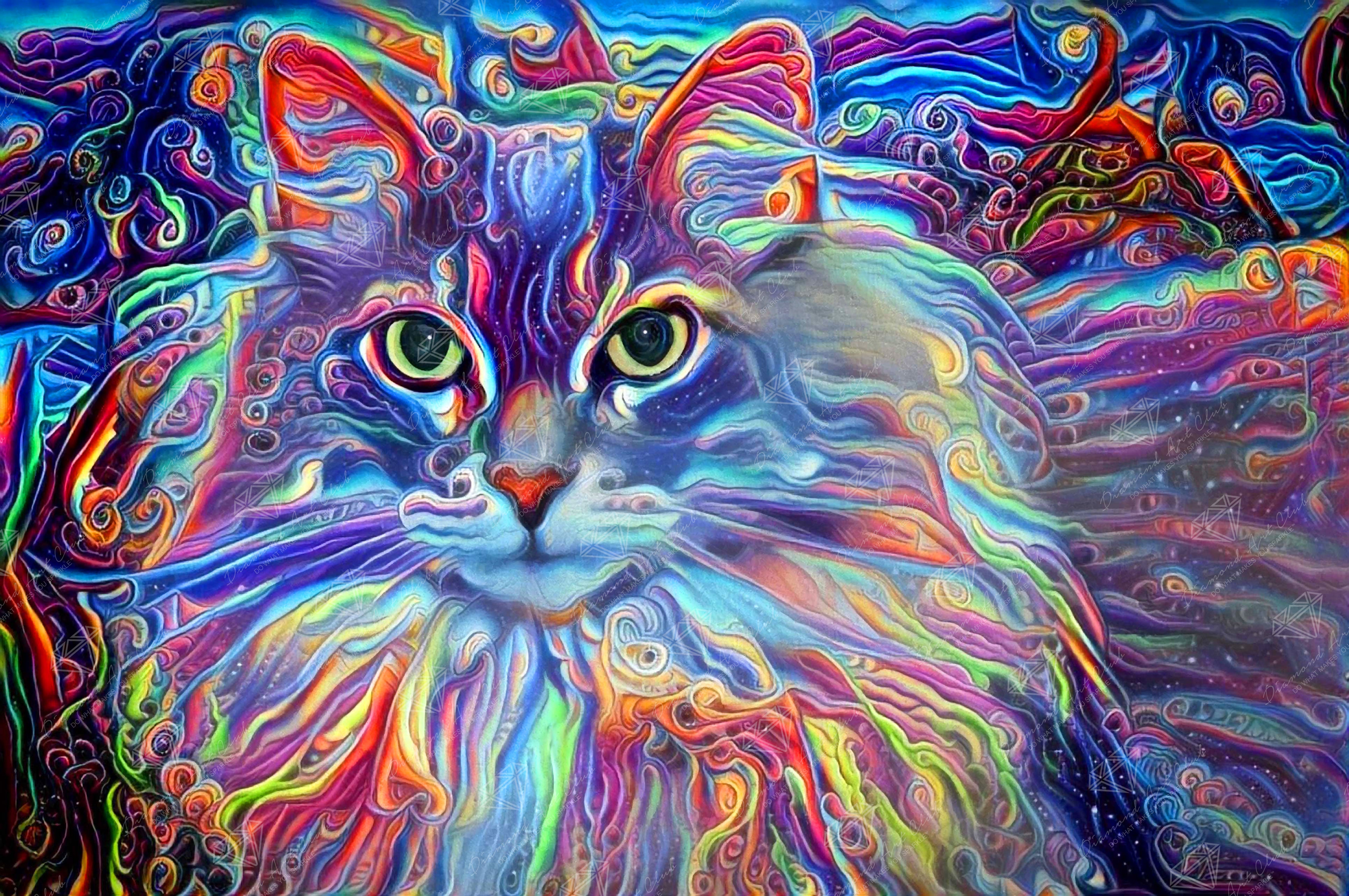 絵画 DAC Cleo the Colorful Long Hair Cat Cleo the Colorful Long Hair Cat – Diamond Art Club