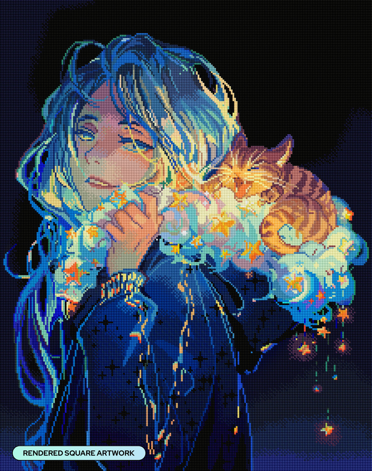 Diamond Painting Cloud Hoodie 22" x 28" (55.8cm x 70.7cm) / Square with 73 Colors including 1 AB and 5 Fairy Dust Diamonds / 63,616