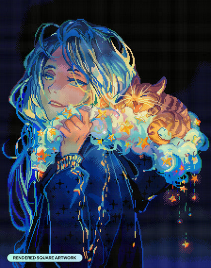 Diamond Painting Cloud Hoodie 22" x 28" (55.8cm x 70.7cm) / Square with 73 Colors including 1 AB and 5 Fairy Dust Diamonds / 63,616