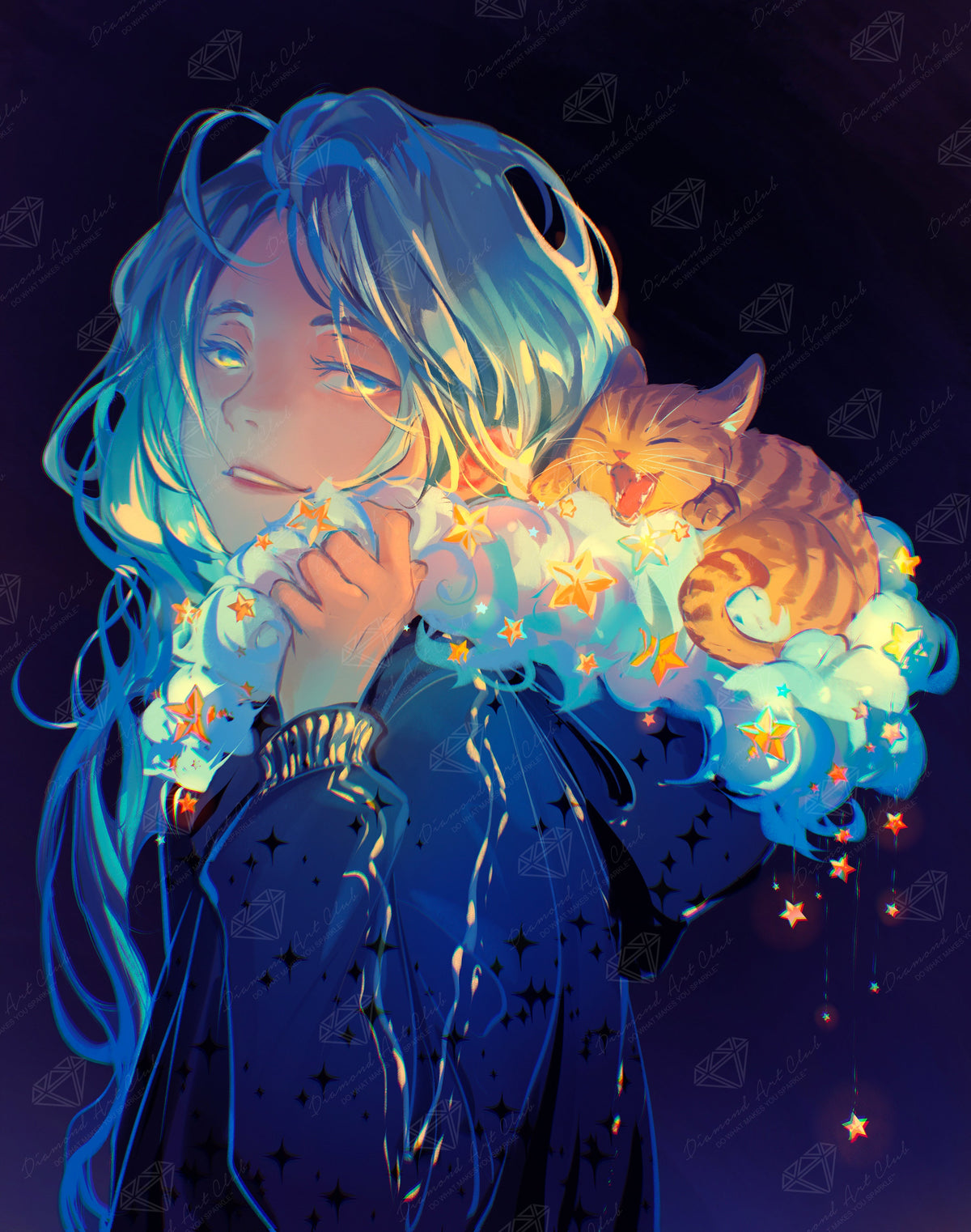 Diamond Painting Cloud Hoodie 22" x 28" (55.8cm x 70.7cm) / Square with 73 Colors including 1 AB and 5 Fairy Dust Diamonds / 63,616