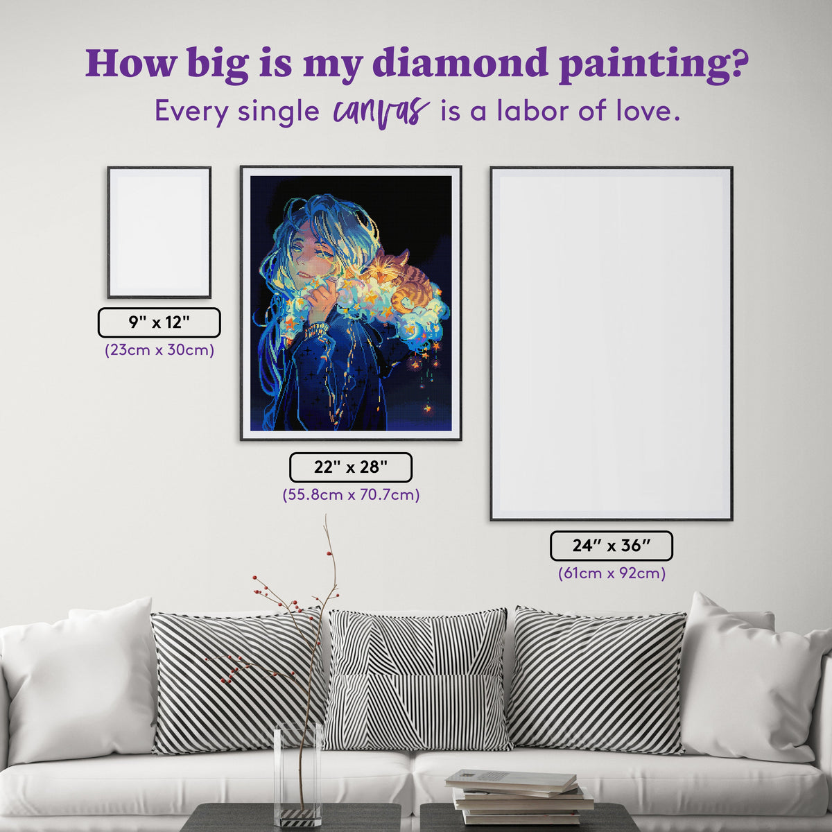 Diamond Painting Cloud Hoodie 22" x 28" (55.8cm x 70.7cm) / Square with 73 Colors including 1 AB and 5 Fairy Dust Diamonds / 63,616