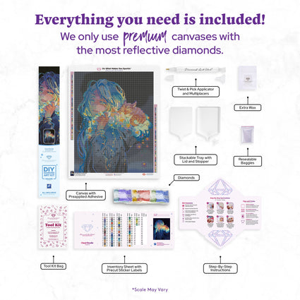 Diamond Painting Cloud Hoodie 22" x 28" (55.8cm x 70.7cm) / Square with 73 Colors including 1 AB and 5 Fairy Dust Diamonds / 63,616