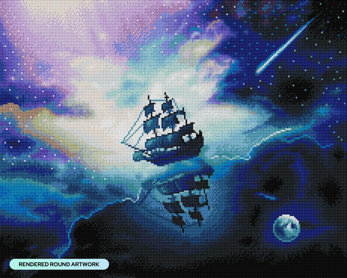 Diamond Painting Cloud Runner 25.6″ x 20.5″ (65cm x 52cm) / Round With 35 Colors including 1 AB / 42,320