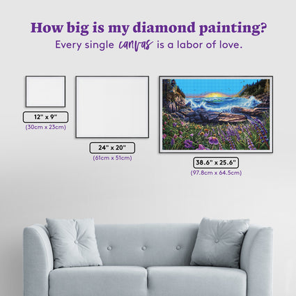 Diamond Painting Coast to Coast 38.6" x 25.6" (97.8cm x 64.5cm) / Square with 76 Colors including 3 ABs and 3 Fairy Dust Diamonds / 101,787