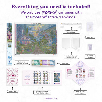 Diamond Painting Coastal Living 36.6" x 27.6" (92.8cm x 69.9cm) / Square with 85 Colors including 3 ABs and 4 Fairy Dust Diamonds / 104,813
