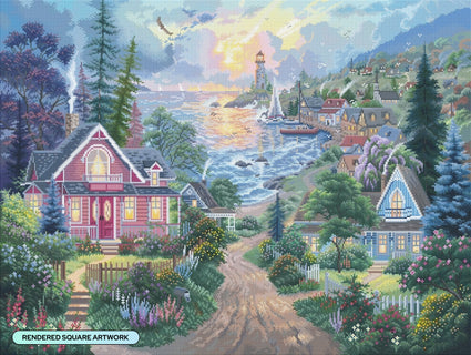 Diamond Painting Coastal Living 36.6" x 27.6" (92.8cm x 69.9cm) / Square with 85 Colors including 3 ABs and 4 Fairy Dust Diamonds / 104,813