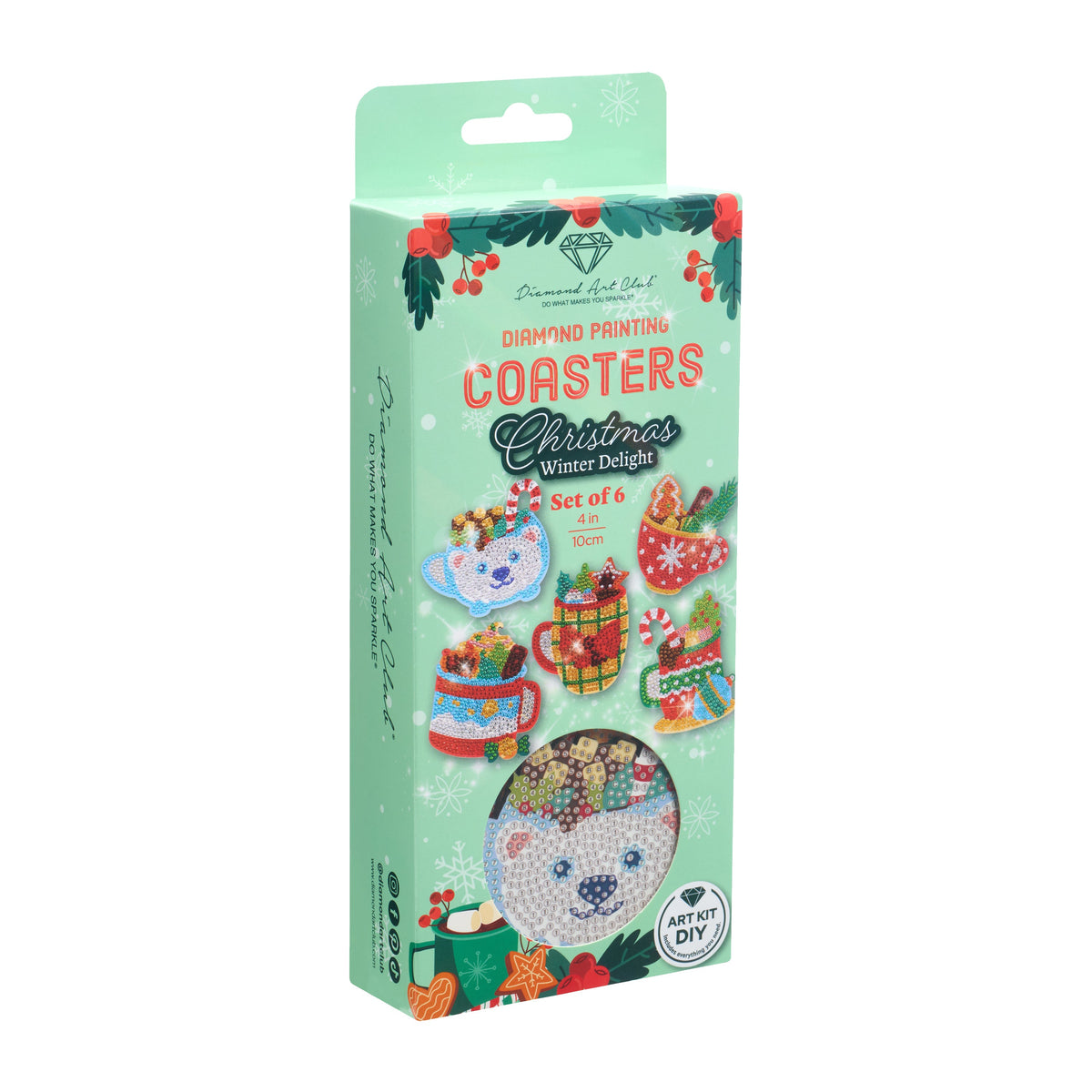 Diamond Painting Coasters - Christmas Winter Delight 4" x 4" (10cm x 10cm) / Round with 0 Colors including 0 AB and 0 Iridescent Diamonds / 0