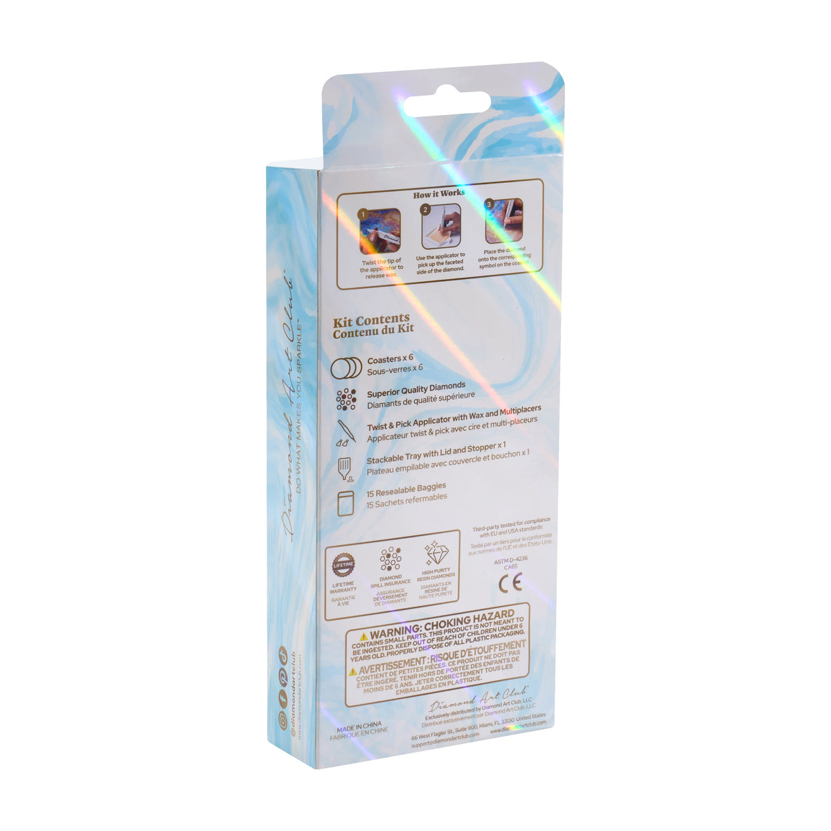 Diamond Painting Coasters - Ethereal Ocean 4" x 4" (10cm x 10cm) / Round with 19 Colors including 19 Iridescent Diamonds / 3,375