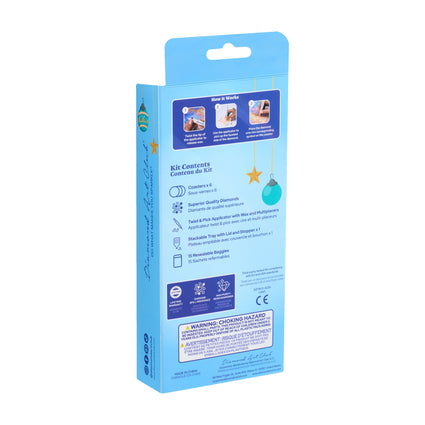 Diamond Painting Coasters - Holly Jolly 4" x 4" (10cm x 10cm) / Round with 6 Colors including 6 Iridescent Diamonds / 2,891