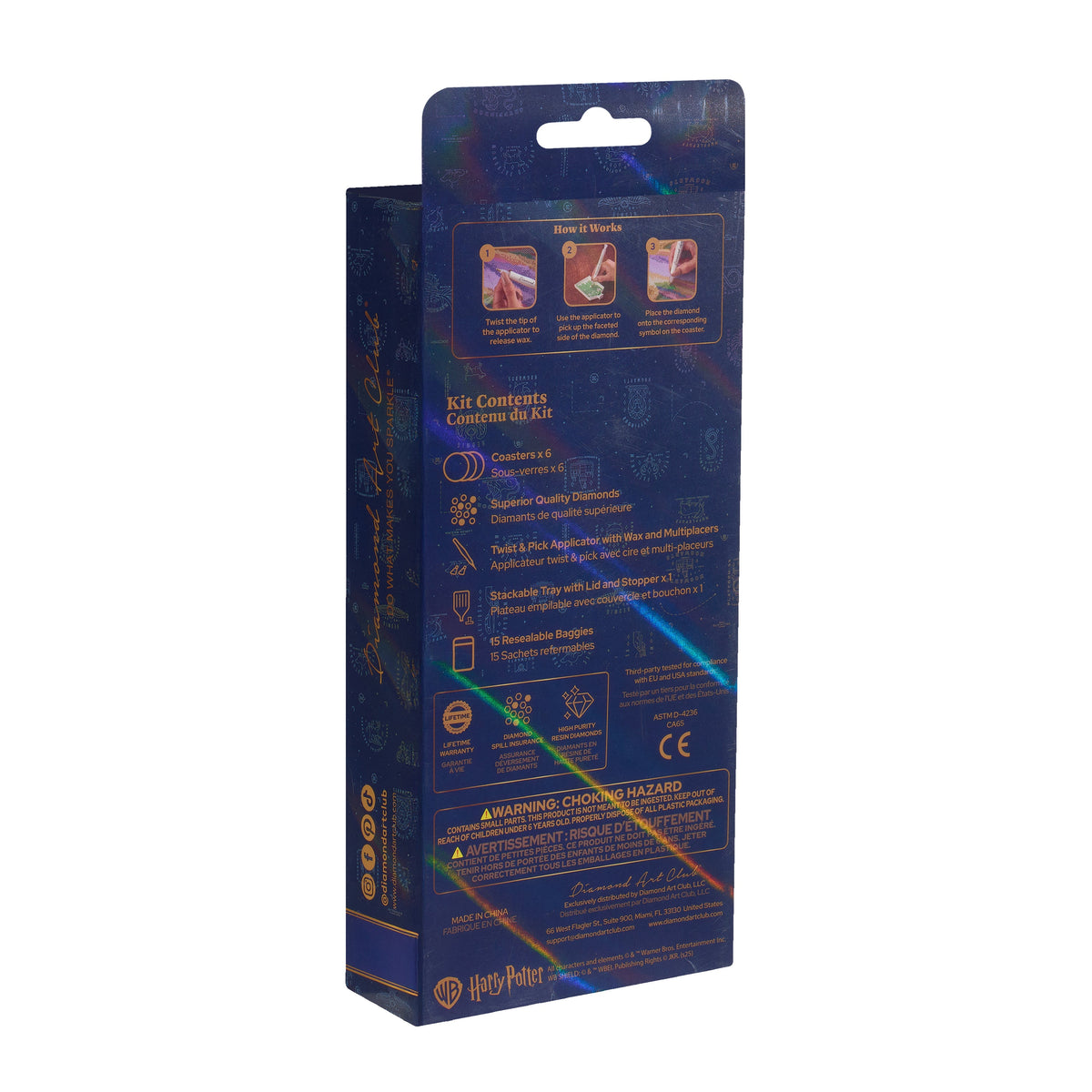 Diamond Painting Coasters - HP 4" x 4" (10cm x 10cm) / Round With 17 Colors including 17 Iridescent Diamonds / 4,307