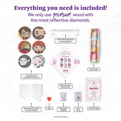 Diamond Painting Coasters - HP 4" x 4" (10cm x 10cm) / Round With 17 Colors including 17 Iridescent Diamonds / 4,307