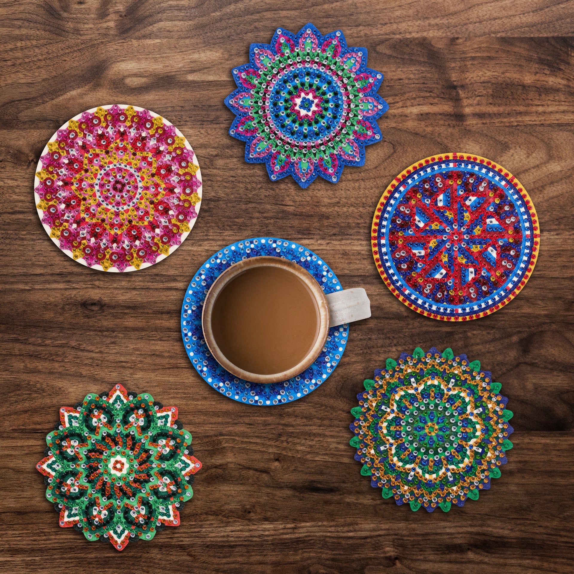 Diamond Painting Coasters - Mandala Serenity 4" x 4" (10cm x 10cm) / Round with 0 Colors / 0