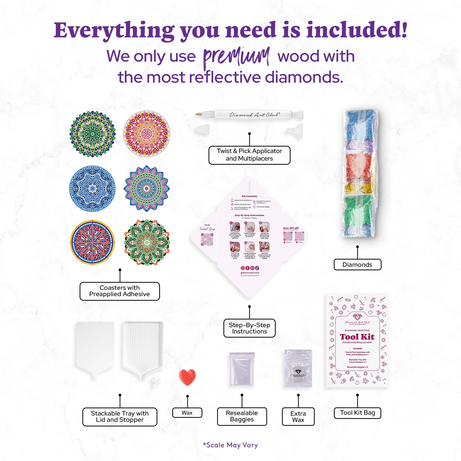 Diamond Painting Coasters - Mandala Serenity 4" x 4" (10cm x 10cm) / Round with 0 Colors / 0