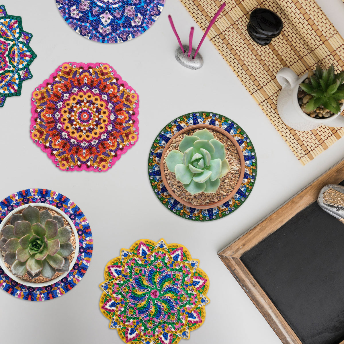 Diamond Painting Coasters - Mandalas Harmony 4" x 4" (10cm x 10cm) / Round with 0 Colors / 0