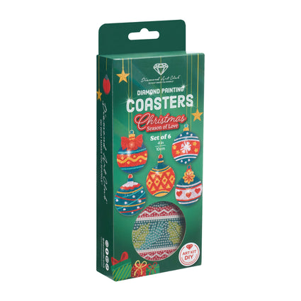 Diamond Painting Coasters - Season of Love 4" x 4" (10cm x 10cm) / Round with 7 Colors including 7 Iridescent Diamonds / 2,912