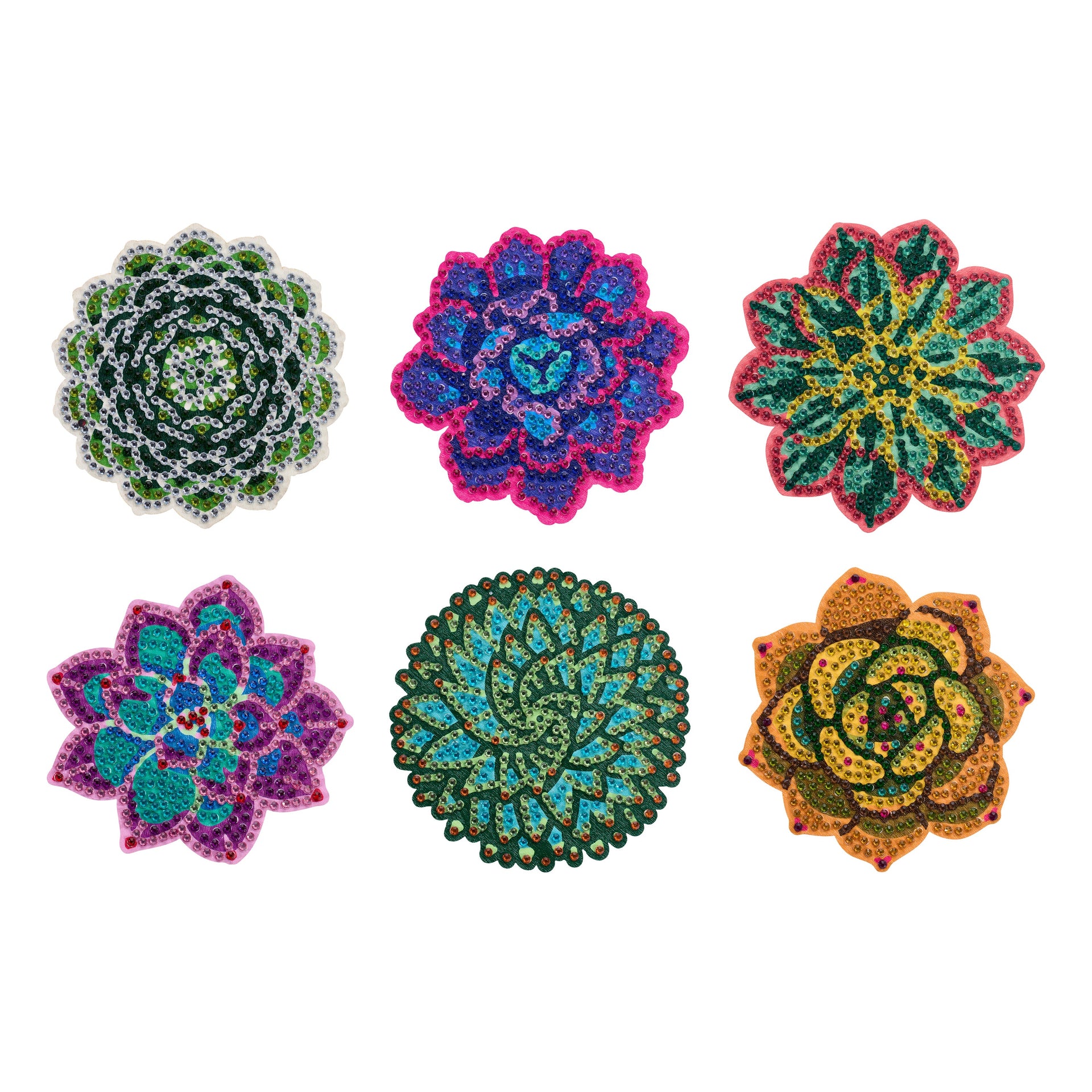 Diamond Painting Coasters - Succulents 4" x 4" (10cm x 10cm) / Round with 0 Colors / 0