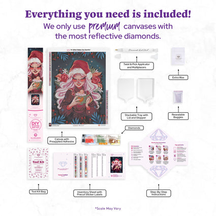 Diamond Painting Cocoa Comfort 22" x 29" (55.6cm x 73.7cm) / Round with 52 Colors including 2 ABs and 3 Fairy Dust Diamonds / 54,136