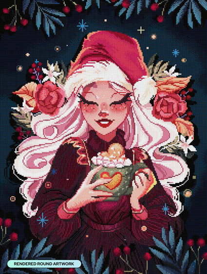 Diamond Painting Cocoa Comfort 22" x 29" (55.6cm x 73.7cm) / Round with 52 Colors including 2 ABs and 3 Fairy Dust Diamonds / 54,136