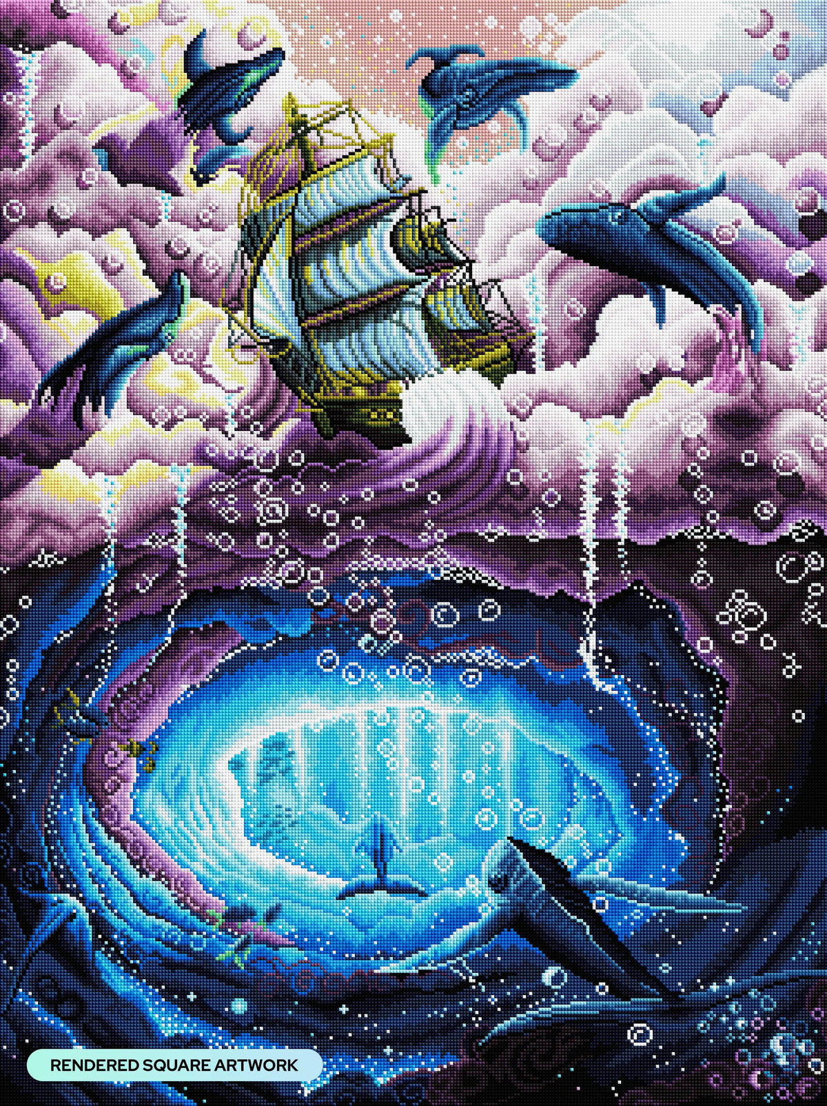 Diamond Painting Collide 25.6" x 34.3" (65cm x 87cm) / Square With 59 Colors Including 4 ABs and 2 Fairy Dust Diamonds / 91,089