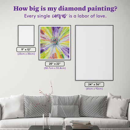 Diamond Painting Color Explosion 20" x 22" (50.7cm x 55.8cm) / Round with 58 Colors including 3 ABs and 2 Fairy Dust Diamonds / 36,019