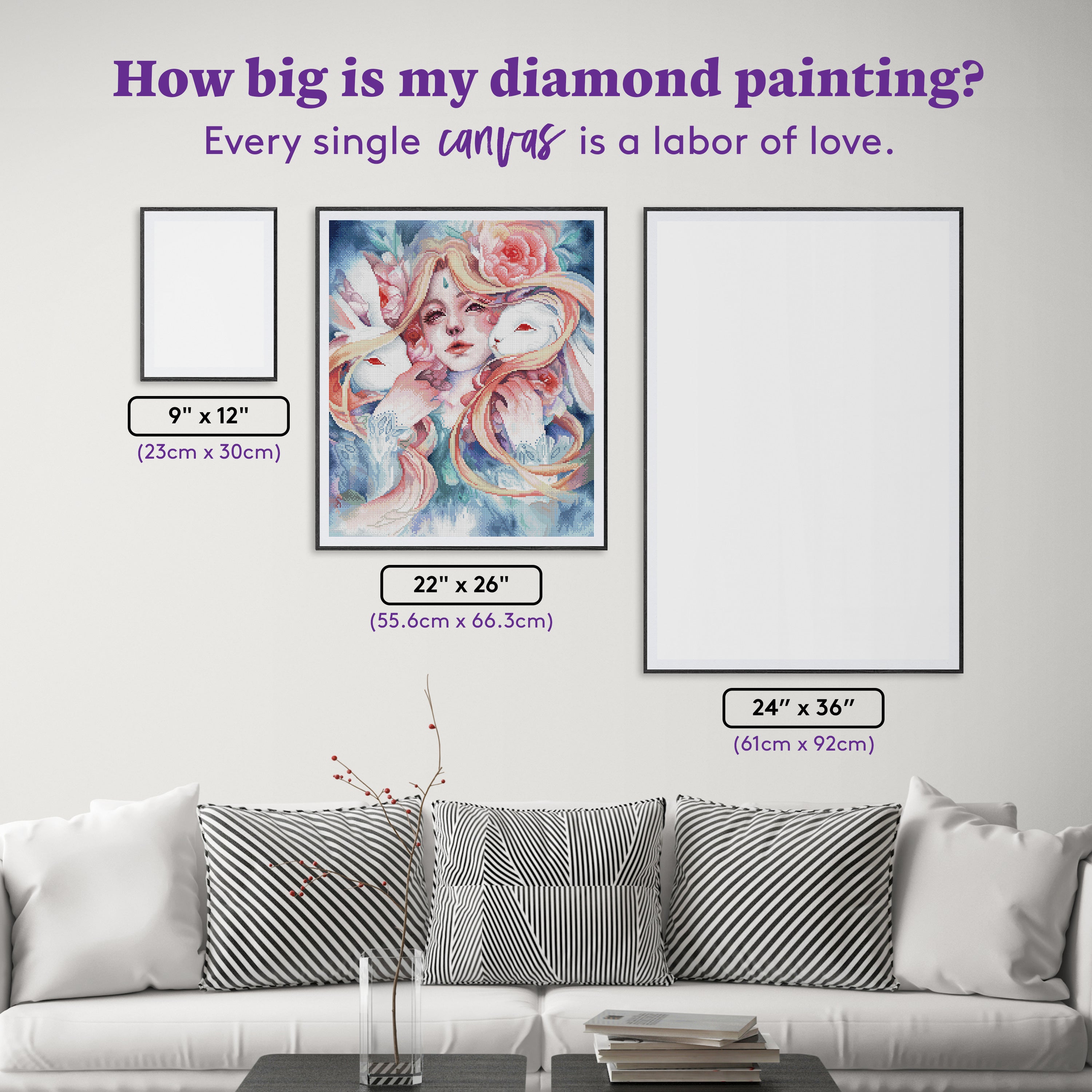 白いウサギたち ダイヤモンドアートキット – Diamond Art Club